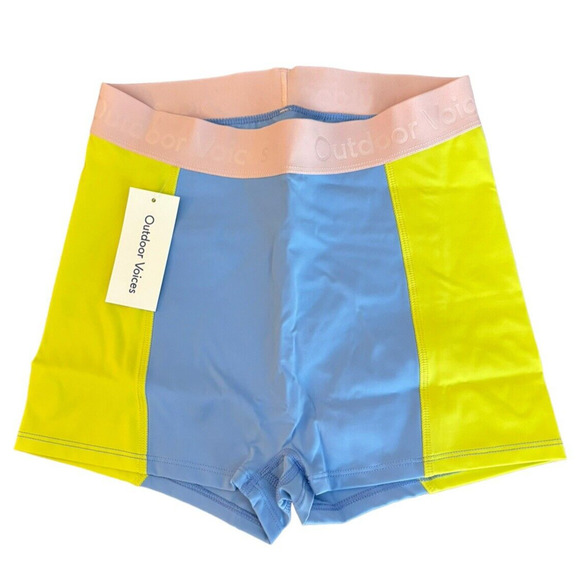 Outdoor Voices Size S Sky Lime 1.5-inch Zoom Bloomer Cheer Athletic Shorts - New - Picture 1 of 5